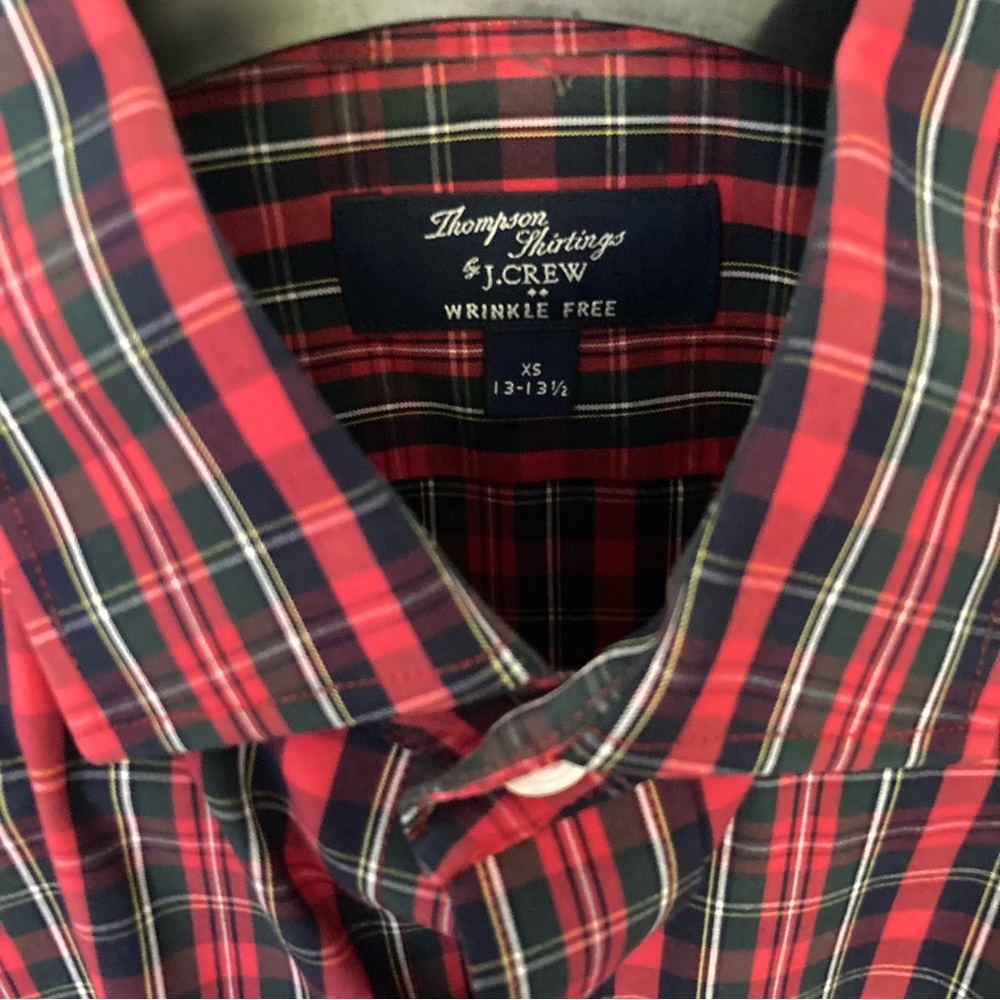 J. Crew Mens XS Red Plaid Button Up Shirt - Picture 2 of 3